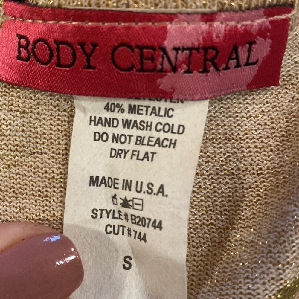 Body Central Racerback Gold Pattern Tank Small - Picture 7 of 7